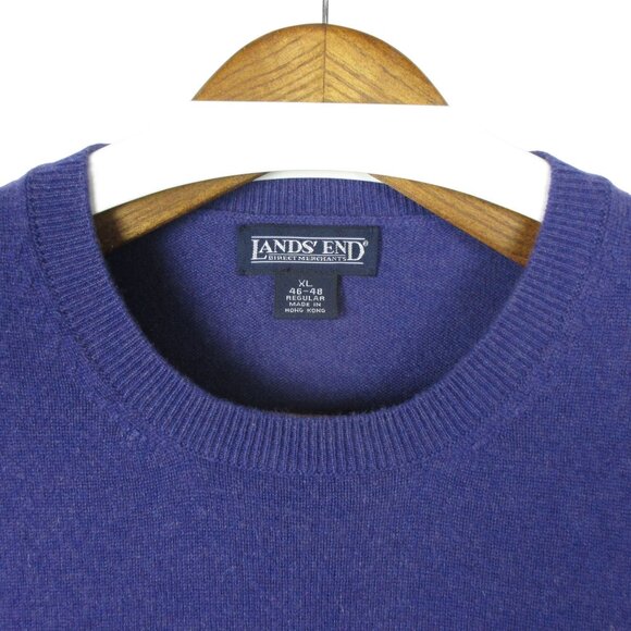 Lands' End 100% Cashmere Sweater Men's Purple Size XL $199 - Picture 5 of 7